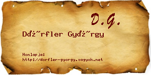Dörfler György névjegykártya