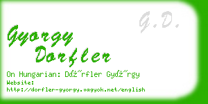 gyorgy dorfler business card